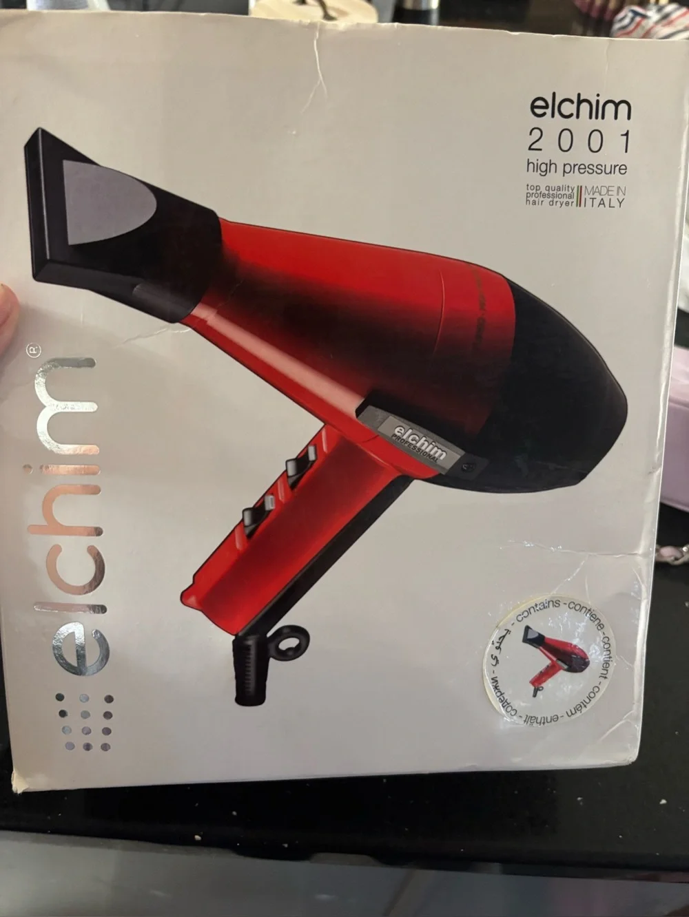 Elchim 2001 High Pressure Red Hair Dryer